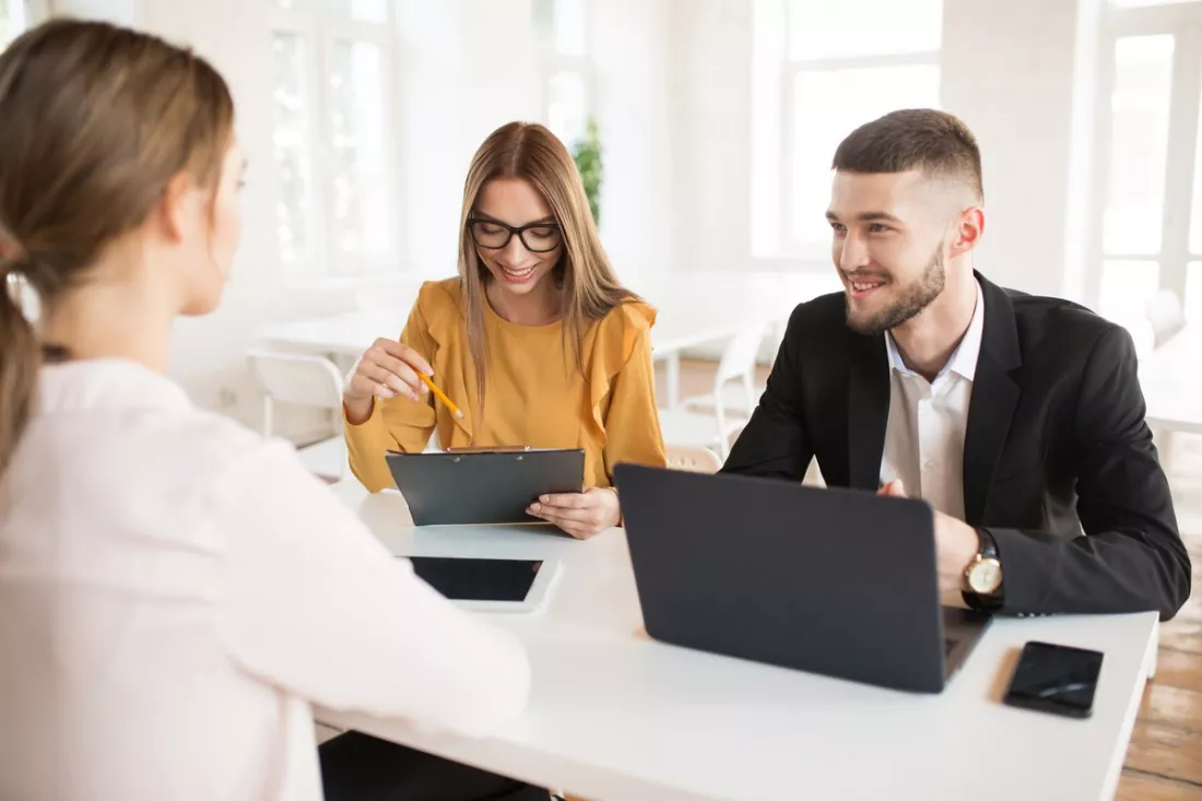 A candidate at a job interview